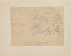 Bacchanal - Original Drawing by G. Guèrin - 20th Century