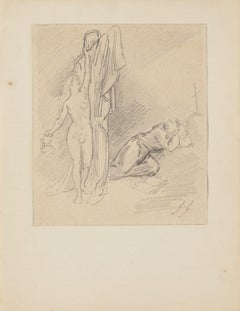 Figuren – Original-Bleistiftzeichnung – 20. Jahrhundert