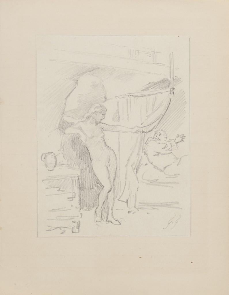 Gabriel Guèrin Nude - Mude Studies - Drawing - 20th Century