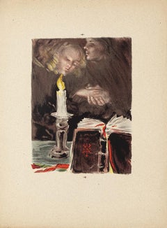 Sympathy – Aquarell auf Papier von Pierre Laurent Brenot – Mitte des 20. Jahrhunderts