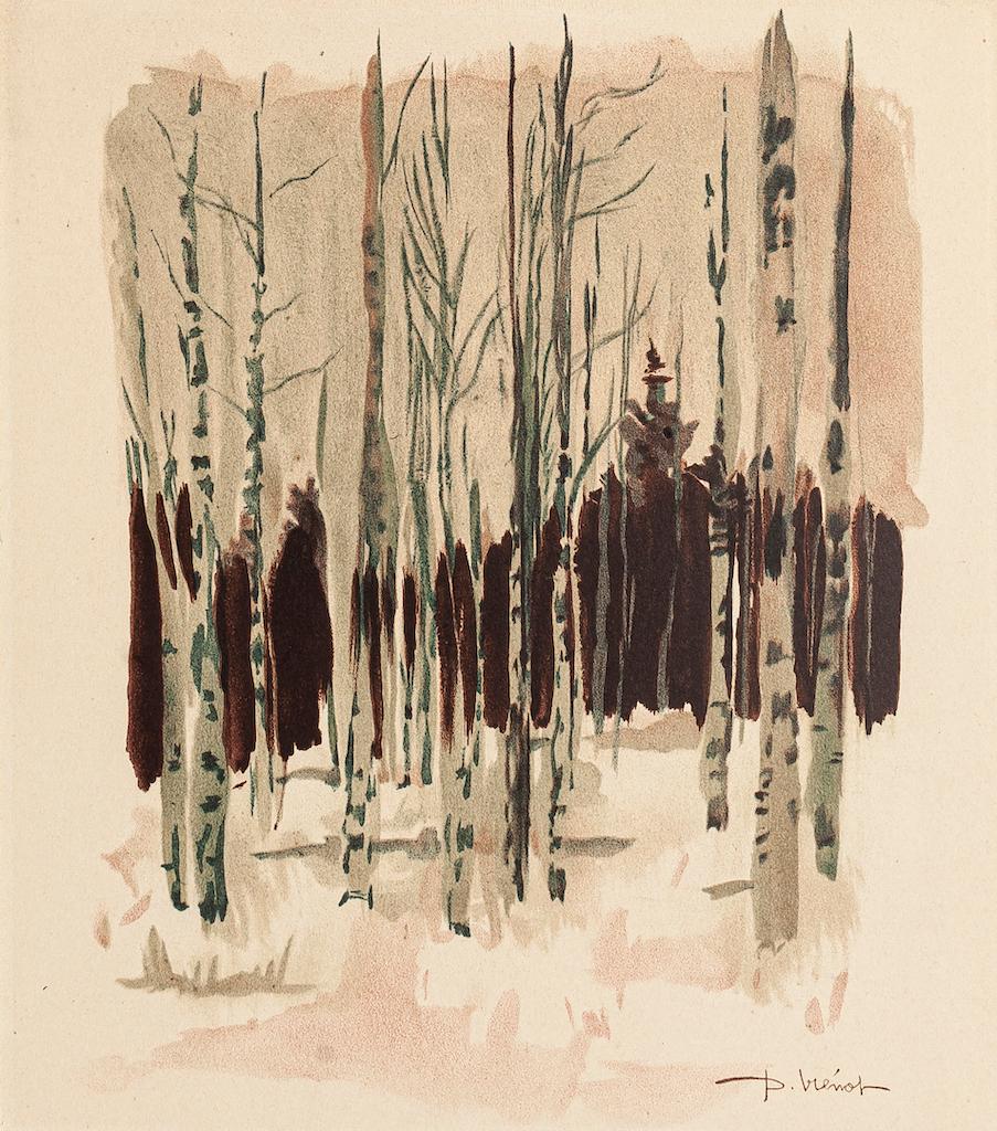 Trees is an original watercolor on paper realized by Pierre Laurent Brenot (1913-1998).

Good conditions, aged.

Included the Passepartout: 32 x 24.

There is the lithograph of the same artwork included: 21x 18.5. designed on the lowe right.

Here
