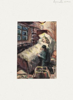 Sympathy - Watercolor on Paper by Pierre Laurent Brenot - Mid-20th Century