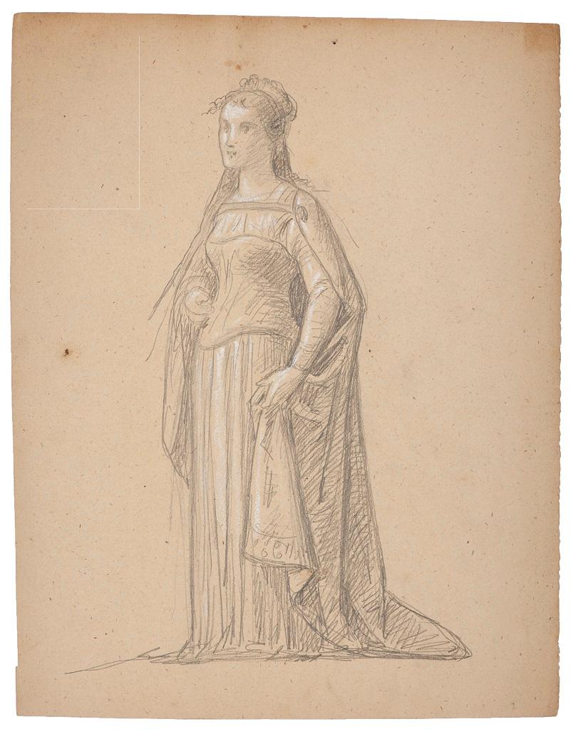 Theatralischer Kostüm – Zeichnung – 19. Jahrhundert