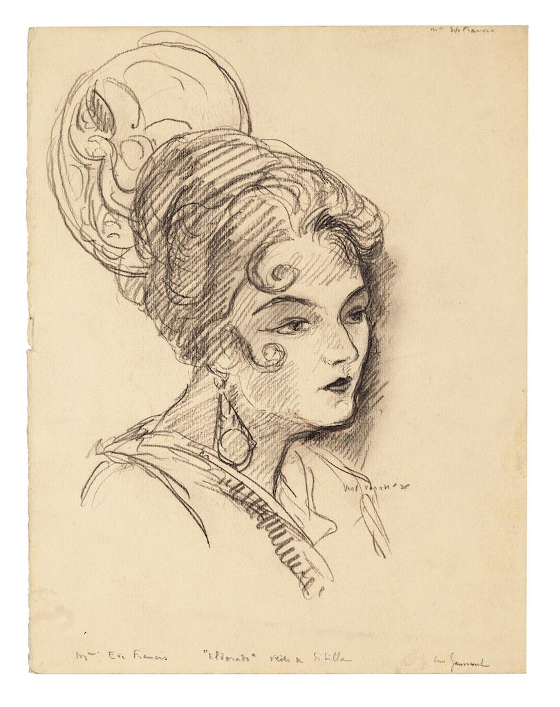 Unknown Figurative Art - Portrait of Woman - Pencil Drawing - 20th Century