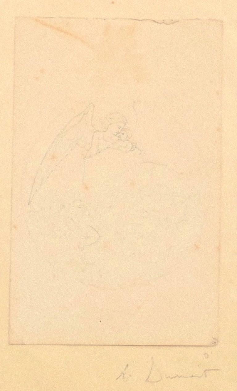 Unknown Figurative Art - Angels - Pencil on Paper - 19th Century