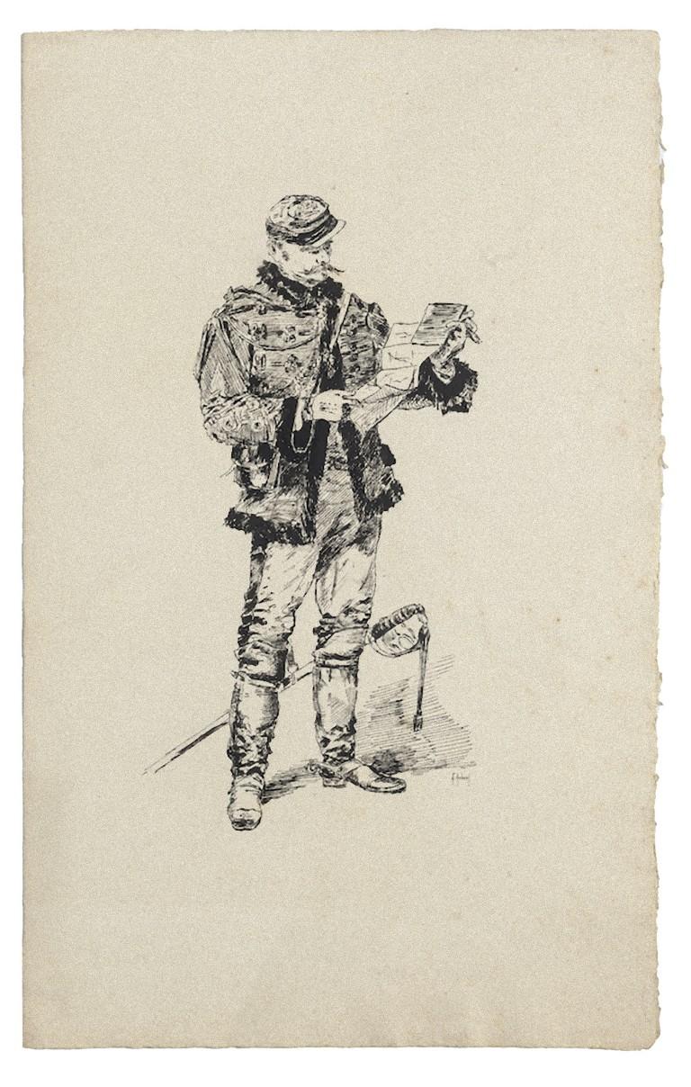 Unknown Figurative Art - Soldier - Etching on Paper - 19th Century