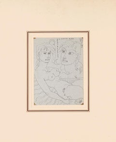 Narcissus - Pen on Paper by Tono Zancanaro - 1962