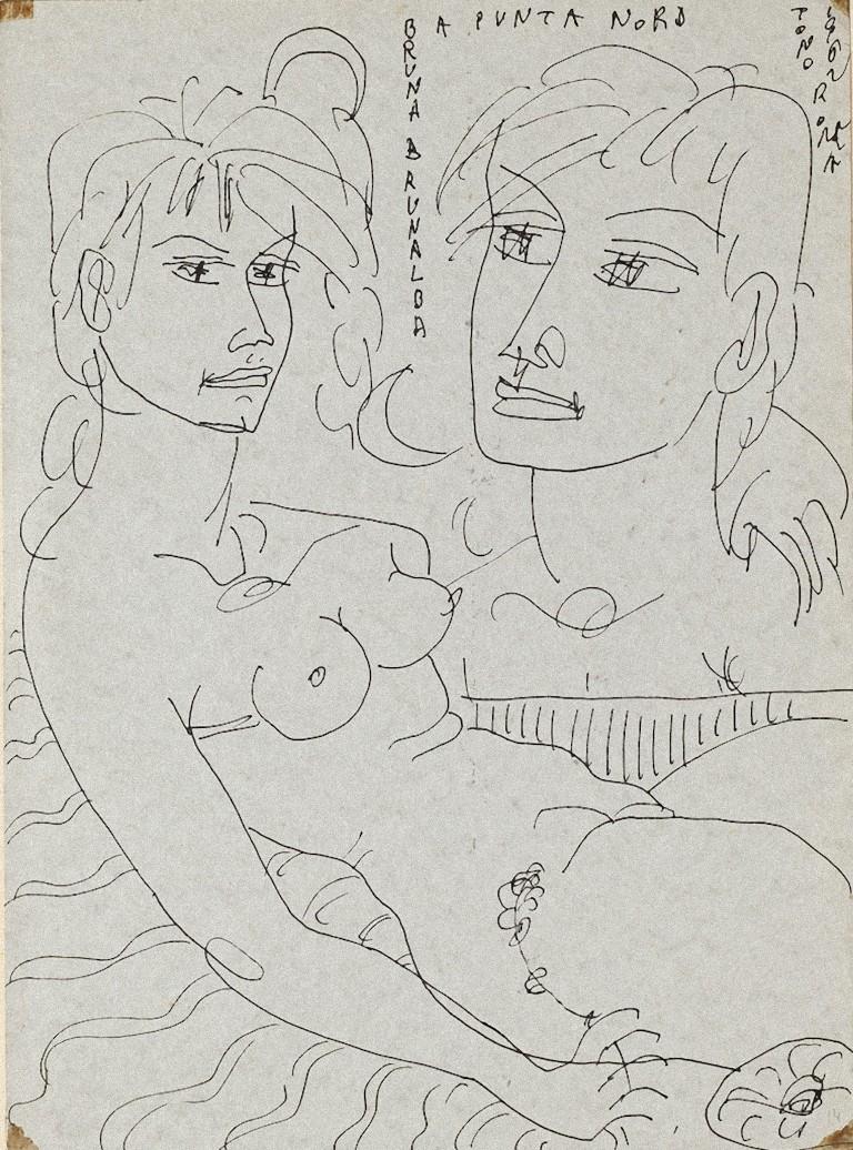Narzisse ist eine Zeichnung mit Feder auf Papier von Tono Zancanaro aus dem Jahr 1962.

Handsigniert mit Bleistift oben rechts. 

Der Erhaltungszustand ist bis auf Flecken an den vier Ecken sehr gut.

Inklusive einem Passepartout: 60 x 50

Die Szene