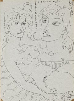 Vintage Narcissus - Pen on Paper by Tono Zancanaro - 1962