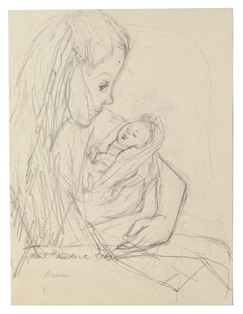 Madame Rundera est un dessin original au crayon sur papier réalisé par Jeanne Daour.

L'état de conservation est bon et vieilli.

Signé à la main et titré en bas à gauche.

Dimension de la feuille : 31,5 x 23,5 cm

L'œuvre d'art représente une femme