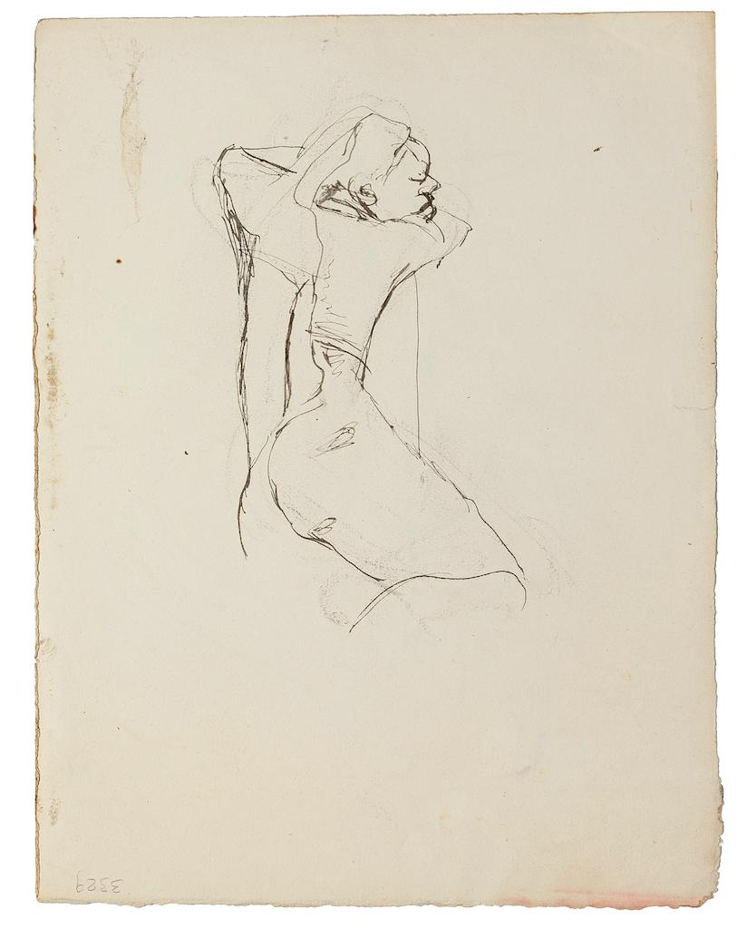 Figure  - Original Pen and Pencil by Jeanne Daour - 20th Century For Sale 1