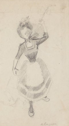 Figure of Woman - Original Pencil Drawing - 20th Century
