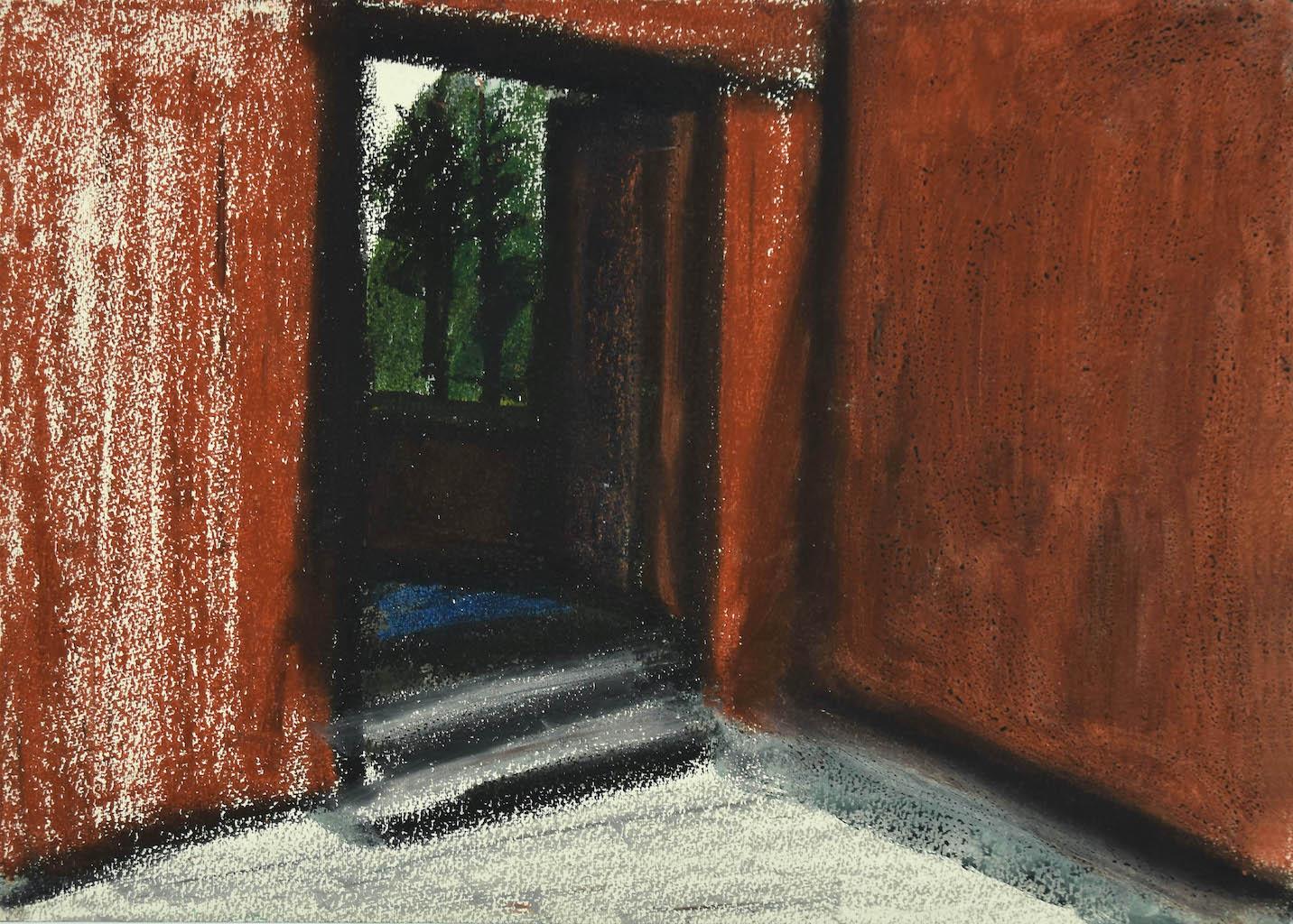 House – Original Mixed Media auf Karton von Sun Jingyuan – 1970er Jahre