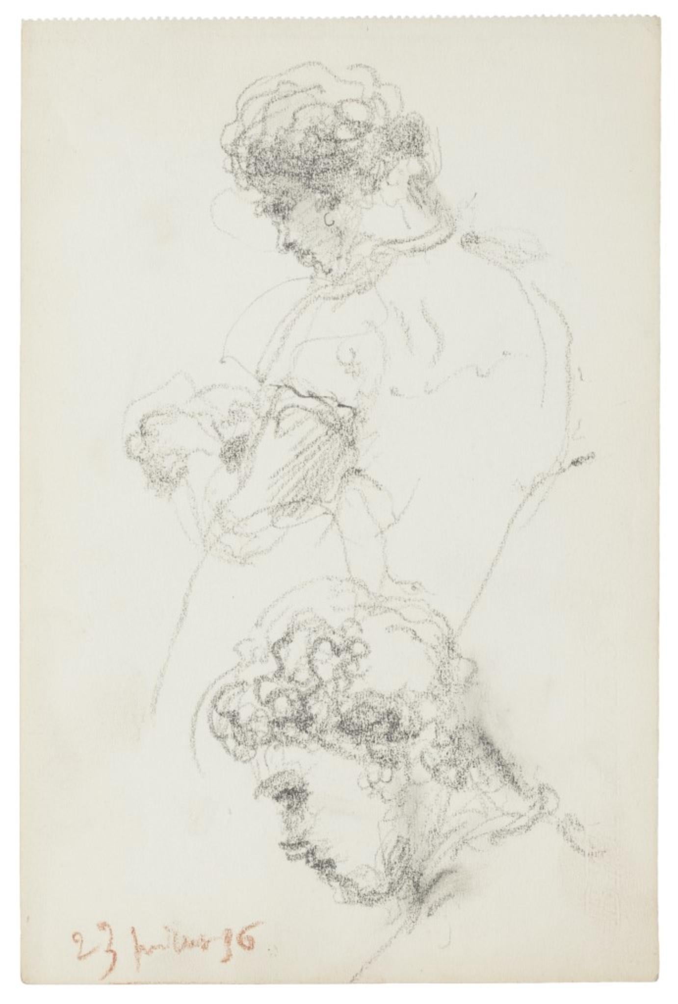 Études - Dessins originaux au crayon - XXe siècle