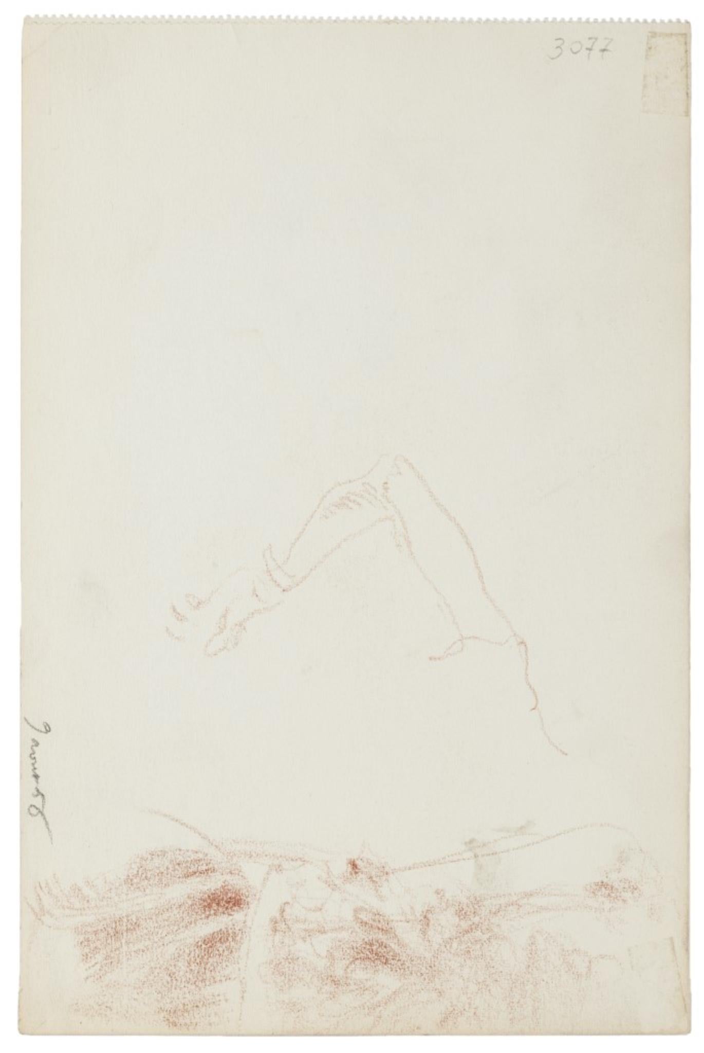 Study for a Portrait - Original Pencil Drawing - 20th Century - Modern Art by Unknown