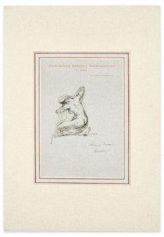 Feminine Figure - Drawing in Pen realized by Giovanni Nicolini - Early  1900