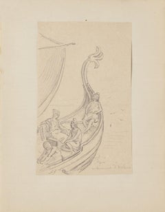 Scena marina - Disegno originale a matita - XX secolo