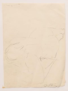 Vintage Nude - Pen Drawing by Angelo Sabbatani - 1960s