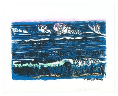 Marine Landscape - Screen Print by Livio De Morvan - 20th Century