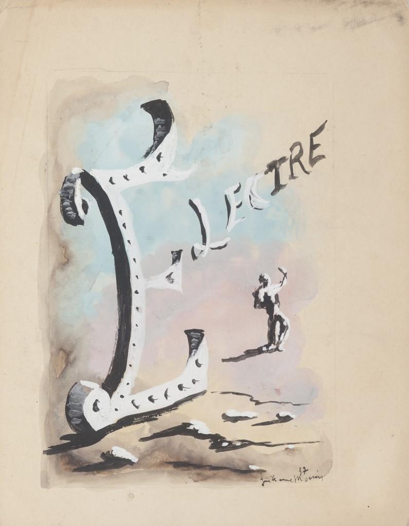 Composizione surrealista - Disegno a tecnica mista - XX secolo