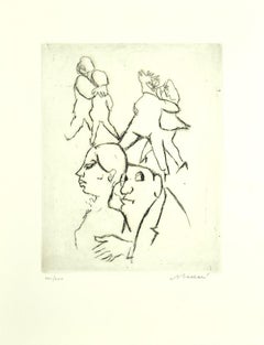 Vintage The Couple Dances - Original Etching by Mino Maccari - 1960 ca.