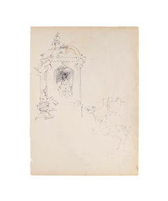 Memorial - Drawing in Pen on Paper - 1950s