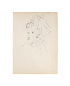 Portrait - Original Pen on Ivory Paper - 1950