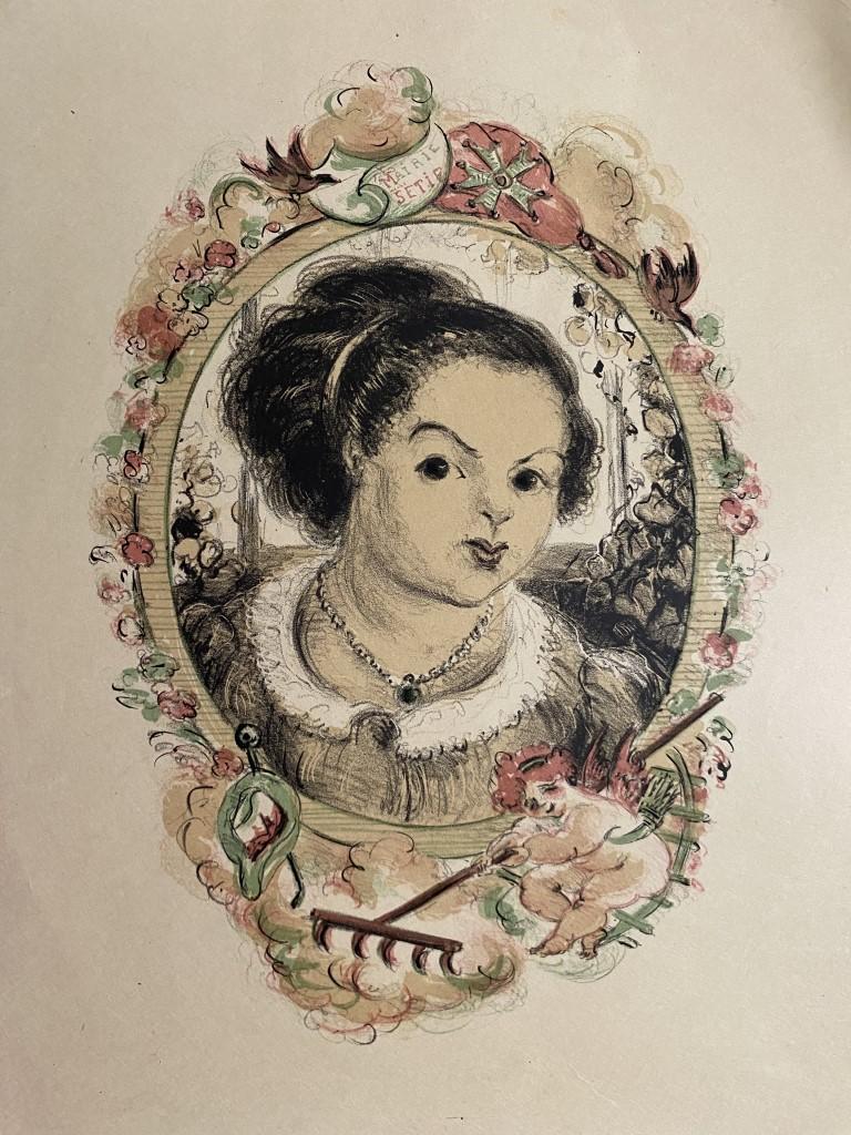 Jacques Marie Gaston Onfroy de Bréville Portrait Print - Woman Portrait - Original Lithograph - 20th Century