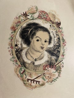 Woman Portrait - Original Lithograph - 20th Century