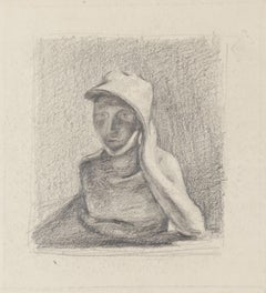 Subject Posing - Original Pencil Drawing - 20th Century