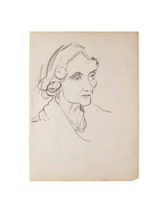 Vintage Portrait - Pencil on Paper - 1950