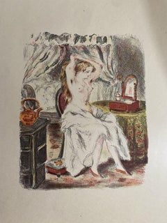 Portrait de femme - Lithographie sur papier - XXe siècle