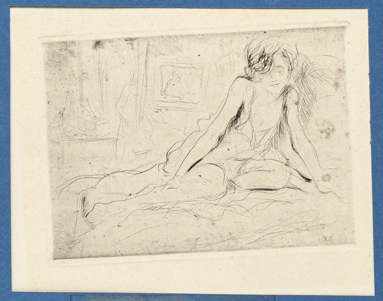 Akt ist eine Radierung auf Papier realisiert von Joseph Darche (1846 - 1906)

Der Erhaltungszustand ist sehr gut.

Enthält ein weißes Passepartout: 32.5 x 49.5  cm

Das Kunstwerk stellt eine schlafende Frau dar, die mit schnellen und sicheren