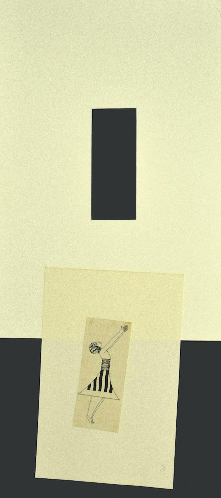 L'Évocation - Encre de Chine sur papier par Bruno Angoletta - Début du XXe siècle en vente 1