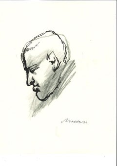 Porträt von Giorgio Morandi – Bleistift- und Bleistiftzeichnung – 1960er Jahre