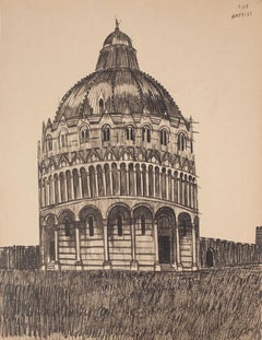 Baptisterio de Pisa - Pluma sobre papel - Finales S. XIX