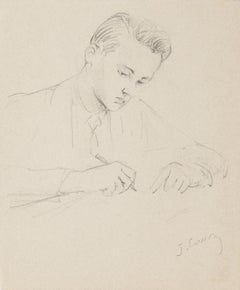 Portrait - Dessin original au crayon - 1949