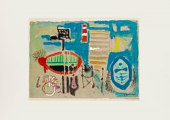 The Beach - Original Mixed Media Drawing - 1965