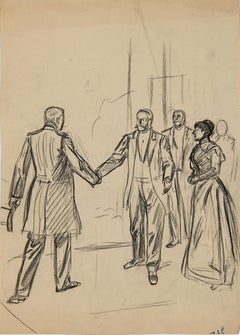 Figure - Original Drawing in Pencil - Late 19th Century