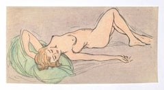 Nude - Original Ink and Pastel on Paper - 20th Century Nude - Original Ink and Pastel on Paper - 20th Century