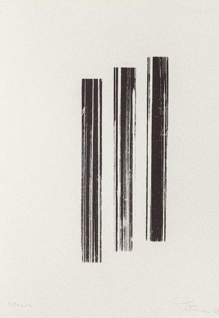 Composition - Lithograph on Cardboard by Luigi Petrone - 1989