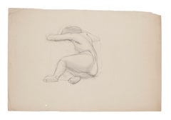 Nude Frau – Original Bleistift auf Papier – 20. Jahrhundert