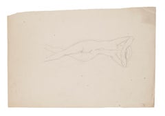 Mujer desnuda - Lápiz original sobre papel - Siglo XX