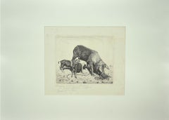 The Sow and her Calves - Etching - 1931