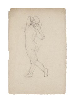 Nude - Original Pencil on Paper by French Artist- 20th Century