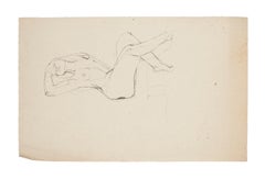 Nude Woman - Original Pencil on Paper by French Artist- 20th Century