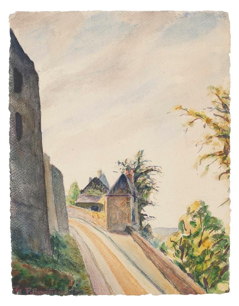 Paesaggio - Acquerello originale di Roland Brudieux - XX secolo
