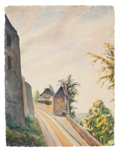 Paysage - Aquarelle originale de Roland Brudieux - 20ème siècle