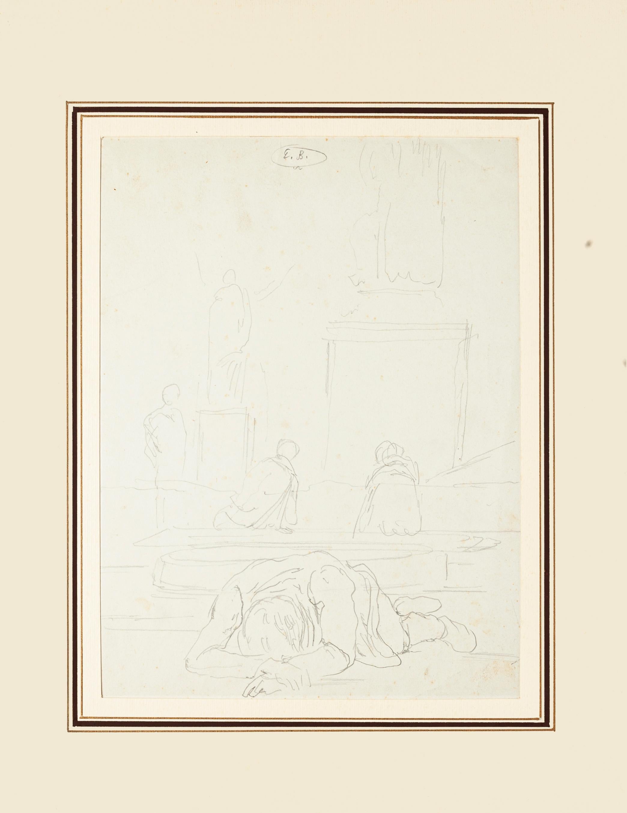 Scenography - Original Pencil on Paper by E. Berman - 20th Century - Art by Eugène Berman