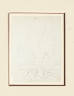 scénographie - Crayon original sur papier d'E. Berman - 20ème siècle